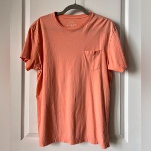 J Crew Slim Washed Pocket T-shirt in Peach
